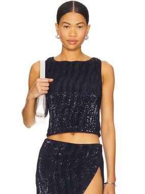 Lovers + Friends Navy Sequin Set
